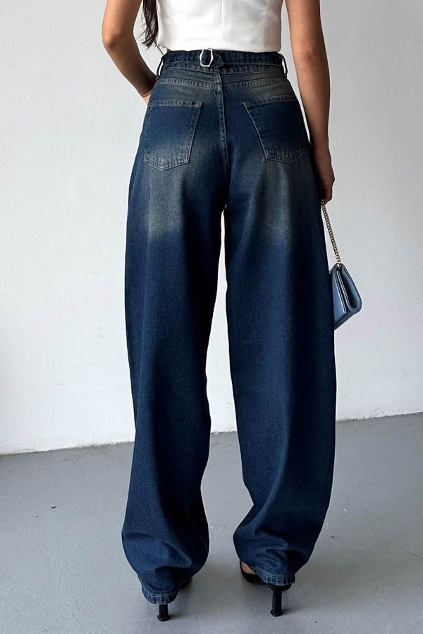 Tokalı Baggy Kot Pantolon - 27297