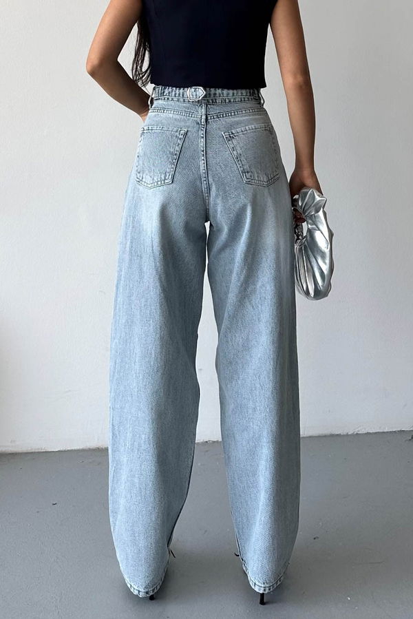 Tokalı Baggy Kot Pantolon - 27297