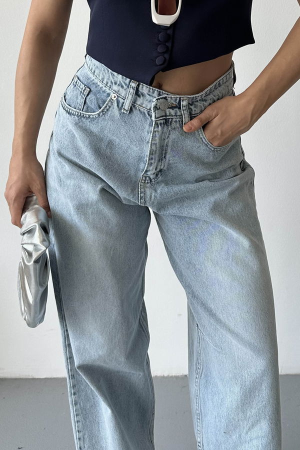 Tokalı Baggy Kot Pantolon - 27297