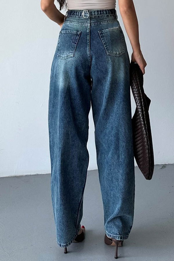 Tokalı Baggy Kot Pantolon - 27297