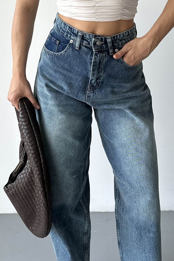 Tokalı Baggy Kot Pantolon - 27297