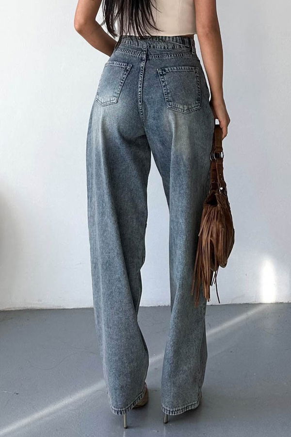 Tokalı Baggy Kot Pantolon - 27297