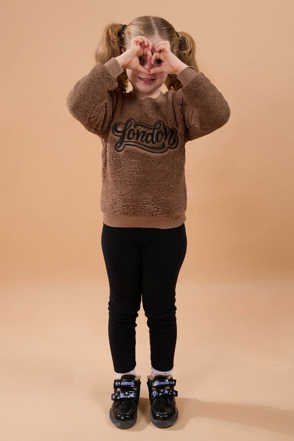 Erkek Çocuk Kahverengi Peluş Sweat - 23795