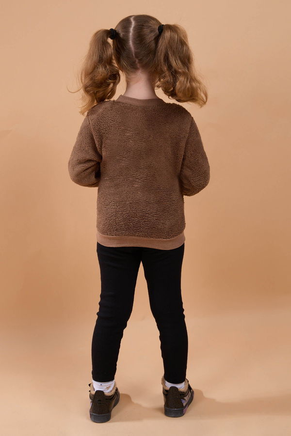 Erkek Çocuk Kahverengi Peluş Sweat - 23795