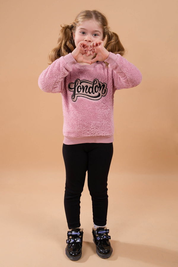 Erkek Çocuk Pembe Peluş Sweat - 23795 PEMBE