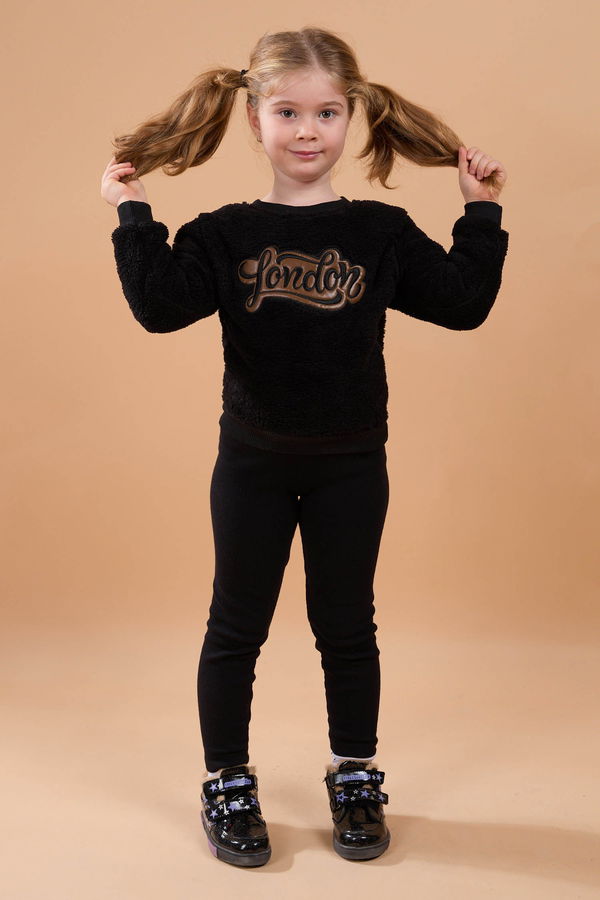 Erkek Çocuk Siyah Peluş Sweat - 23795