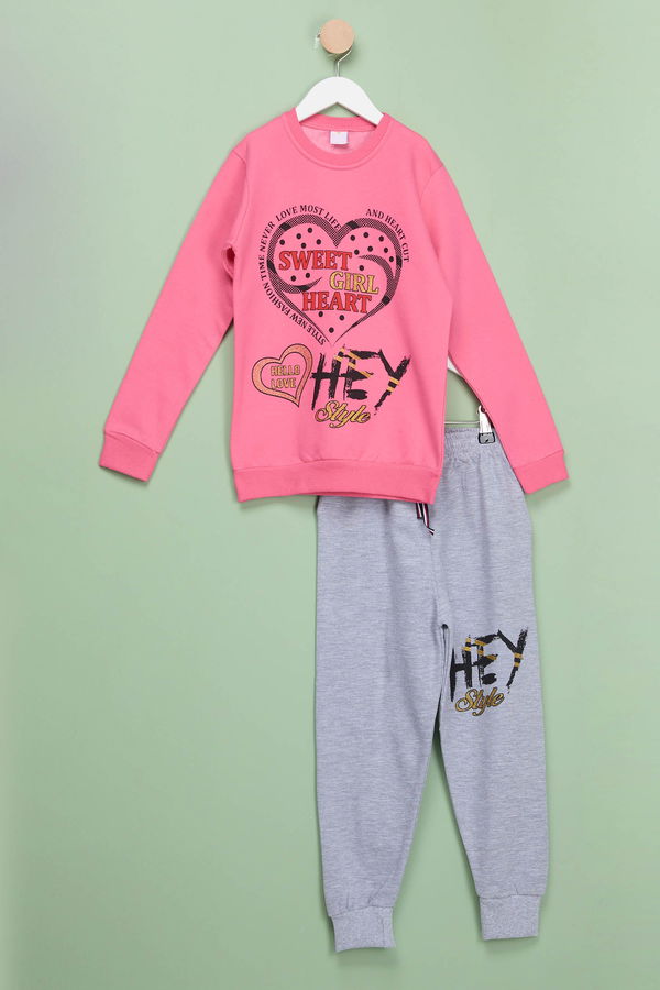 Kız Çocuk Pembe Eşofman Takımı - 23829
