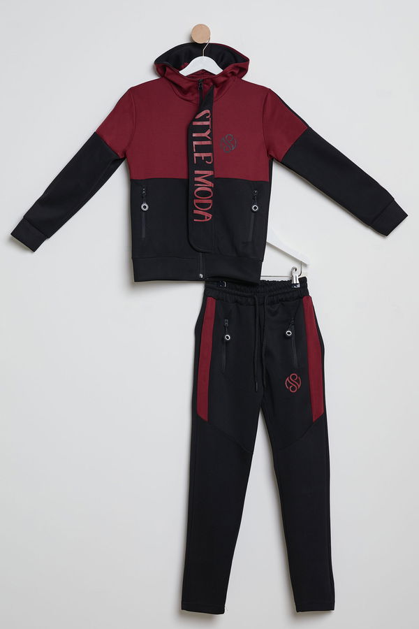 Erkek Çocuk Bordo Eşofman Takımı - 23914 BORDO