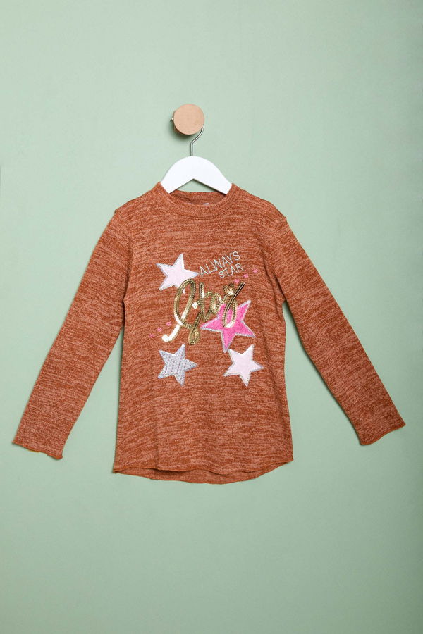 Kız Çocuk Kiremit Sweatshirt - 23986 KİREMİT