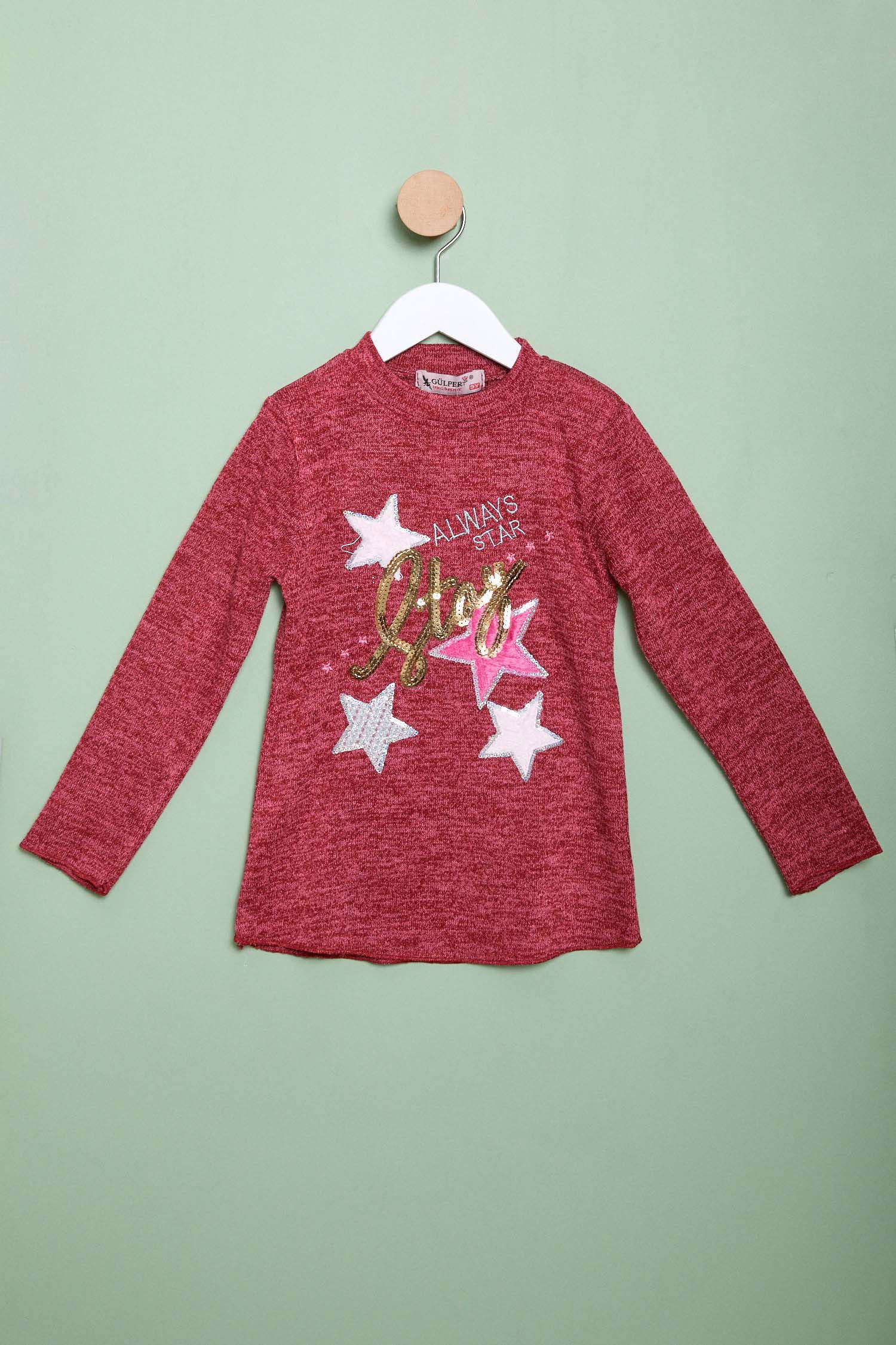 Kız Çocuk Bordo Sweatshirt - 23986 BORDO