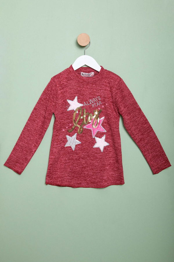 Kız Çocuk Bordo Sweatshirt - 23986 BORDO