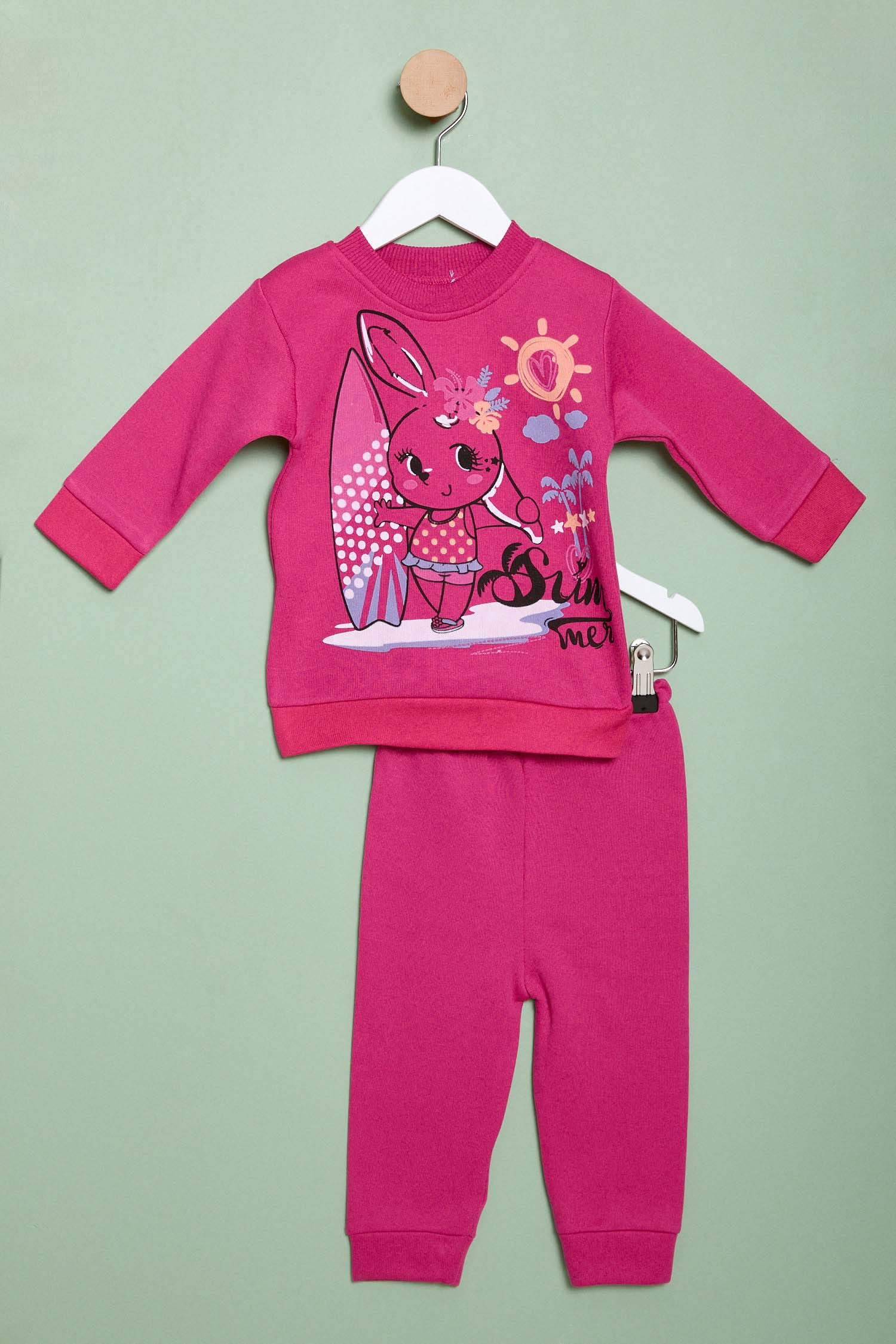 Kız Çocuk Fuşya Bebek Takımı - 23977