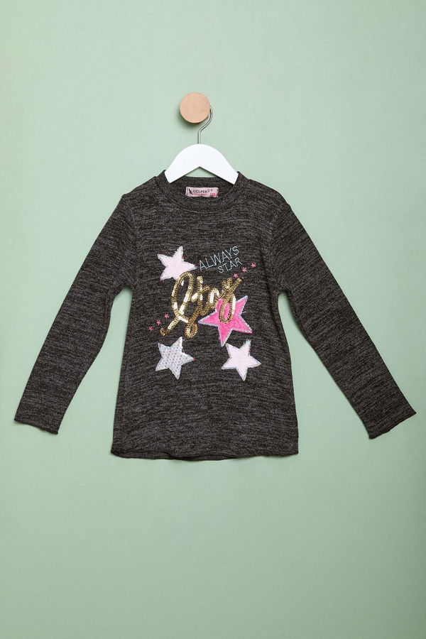 Kız Çocuk Siyah Sweatshirt - 23986
