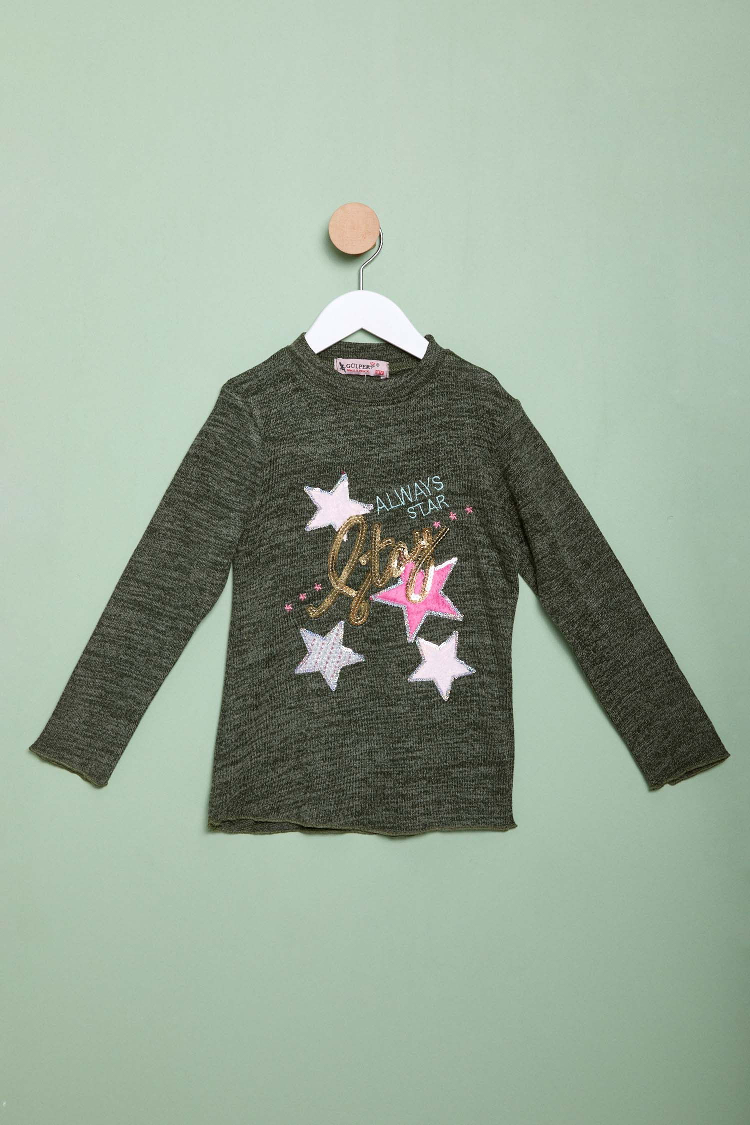 Kız Çocuk Haki Sweatshirt - 23986 HAKİ