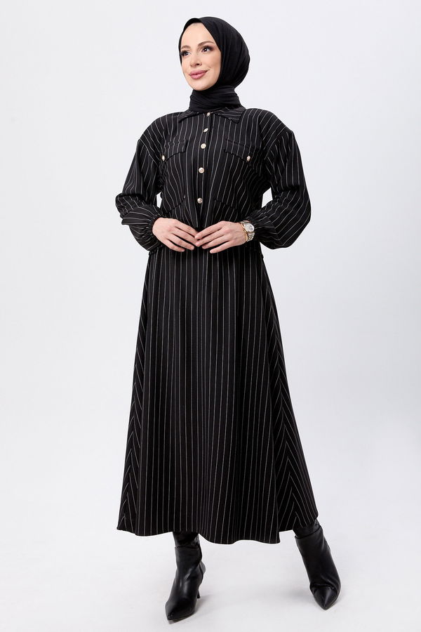 Düz Gömlek Yaka Kadın Siyah Bolero+Etek - 24045 SİYAH