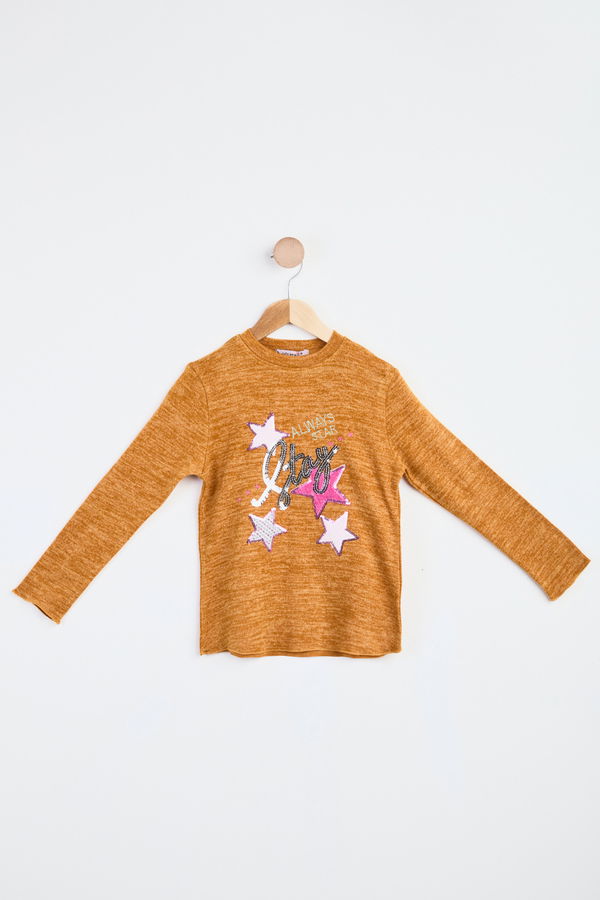 Kız Çocuk Sarı Sweatshirt - 23986 Sarı