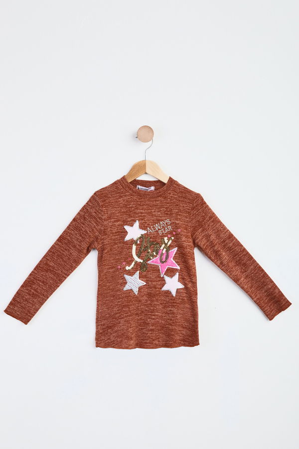 Kız Çocuk Taba Sweatshirt - 23986