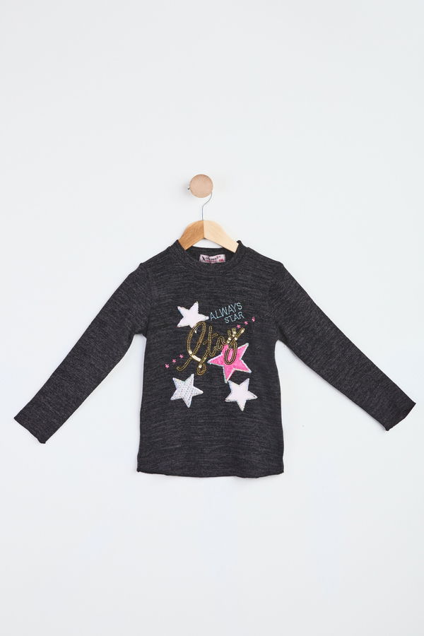 Kız Çocuk Antrasit Sweatshirt - 23986