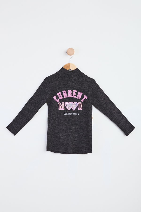 Kız Çocuk Siyah Sweat - 24047