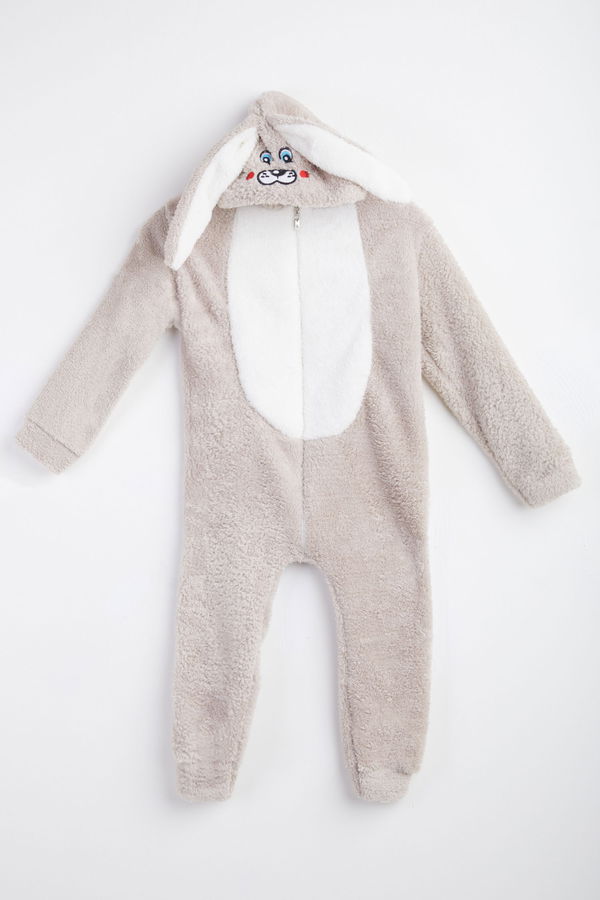 Erkek Çocuk Bej Peluş Tulumu - 24225 BEJ