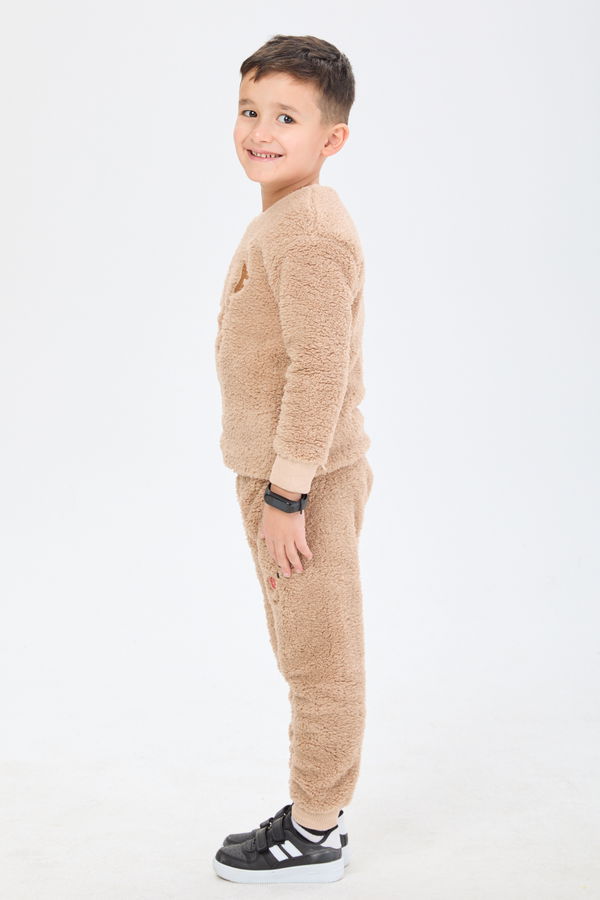 Erkek Çocuk Bej Peluş Takım - 24224