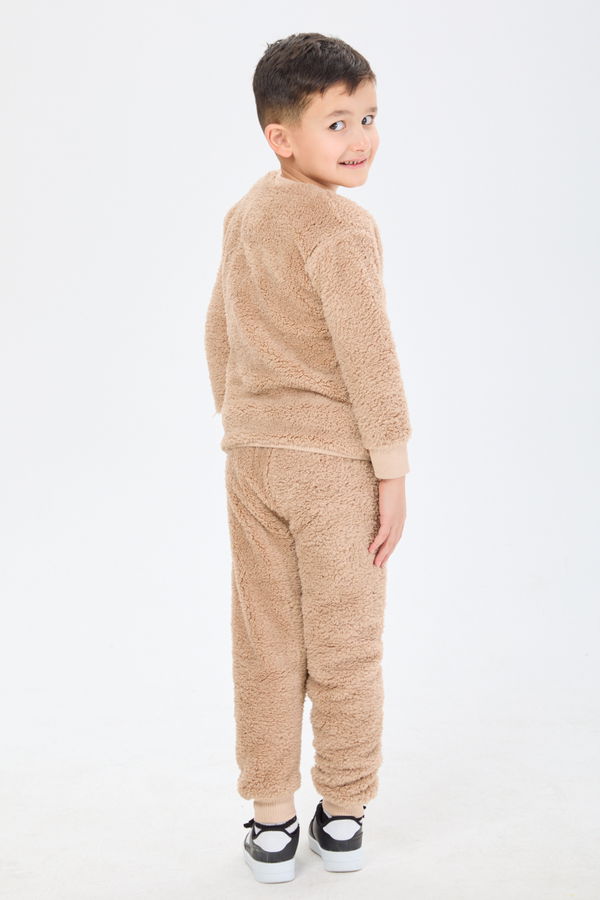 Erkek Çocuk Bej Peluş Takım - 24224