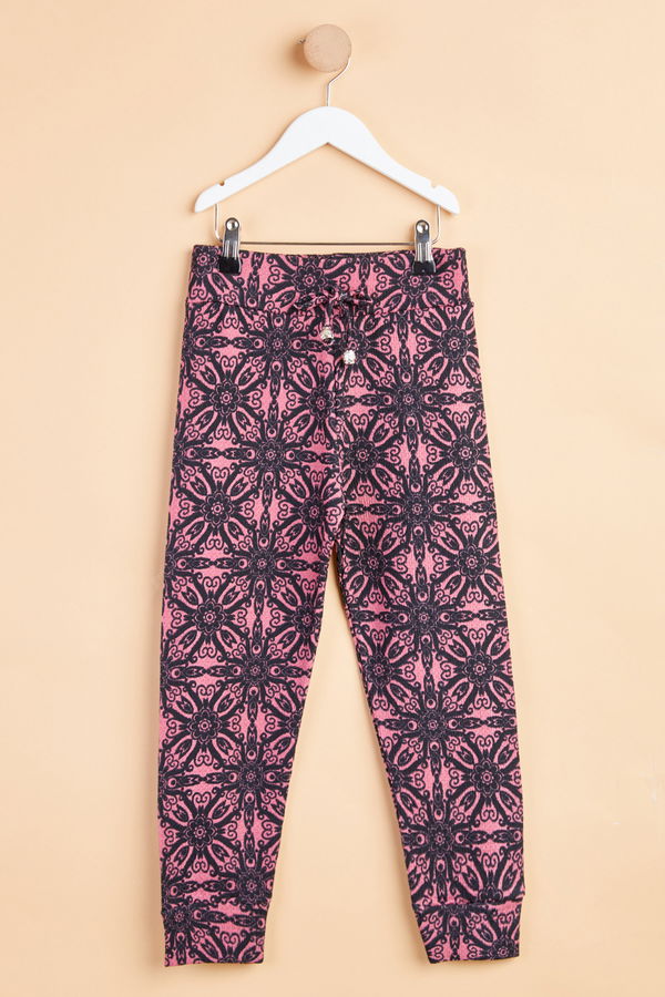 Kız Çocuk Pembe Desenli Pijama Altı - 24948 PEMBE
