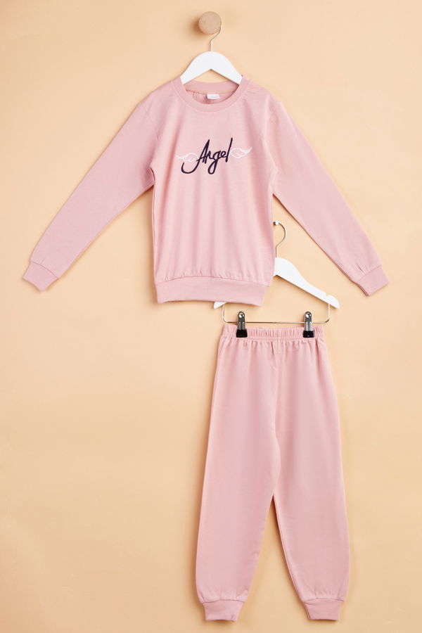 Kız Çocuk Pembe Eşofman Takımı - 24945 PEMBE