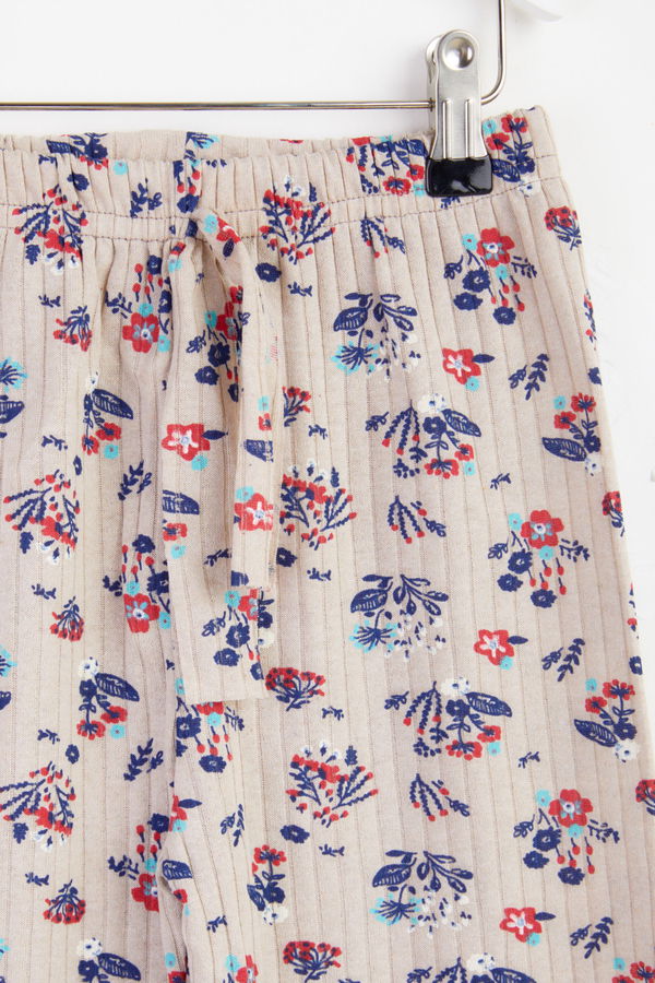 Kız Çocuk Bej Desenli Pijama Altı - 25445 BEJ