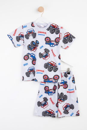 Erkek Çocuk Gri Baskılı T-shirt + Kapri - 25418