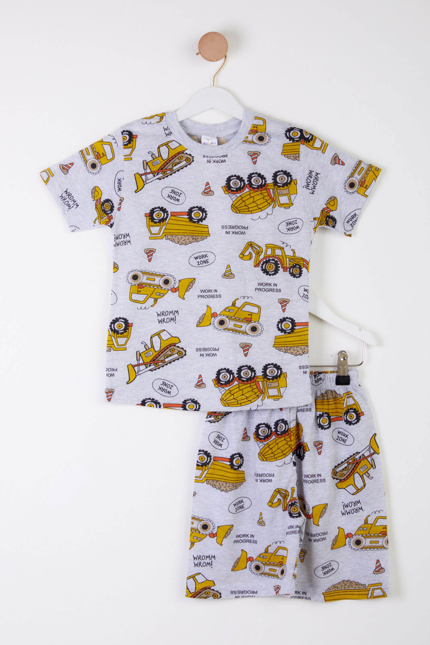 Erkek Çocuk Sarı Baskılı T-shirt + Kapri - 25570 Sarı