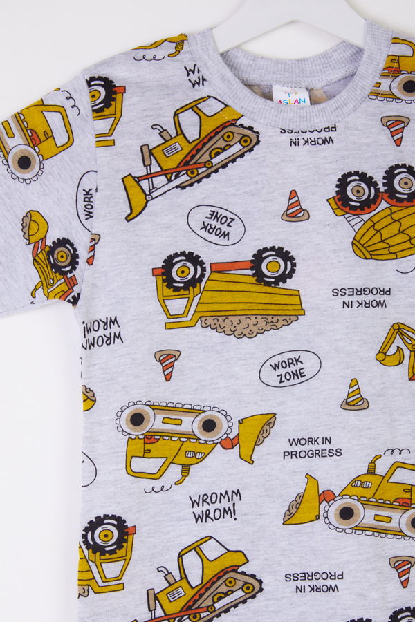 Erkek Çocuk Sarı Baskılı T-shirt + Kapri - 25570 Sarı