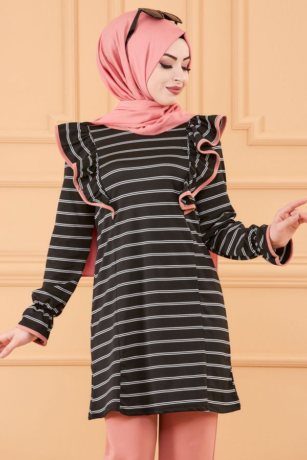 Düz Orta Kadın Pembe TUNIK PANTOLON - 20157 PEMBE