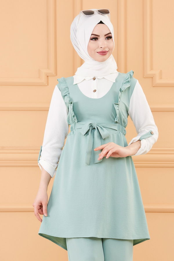 Düz Orta Kadın Yeşil TUNIK PANTOLON - 20174 YEŞİL