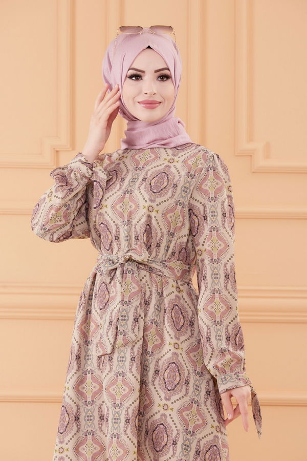 Düz Orta Kadın Pembe TUNIK PANTOLON - 20550 PEMBE