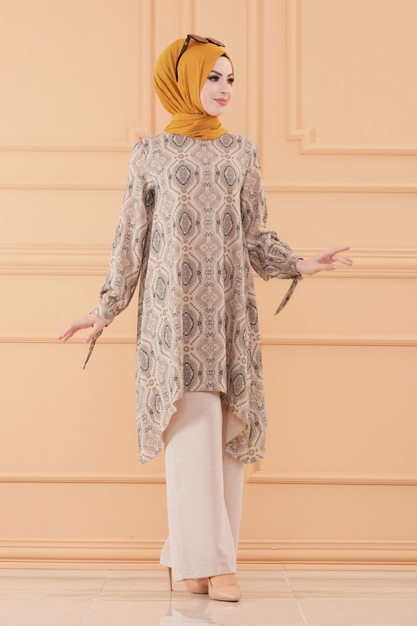 Düz Orta Kadın Gri TUNIK PANTOLON - 20550 GRİ