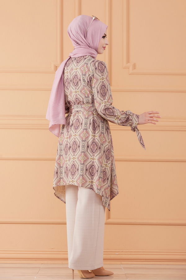 Düz Orta Kadın Pembe TUNIK PANTOLON - 20550 PEMBE