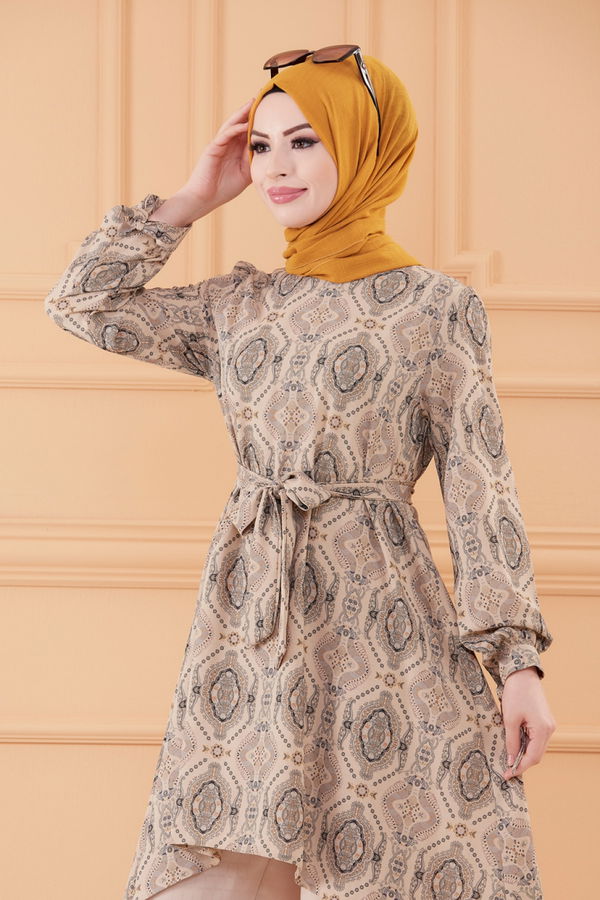 Düz Orta Kadın Gri TUNIK PANTOLON - 20550 GRİ