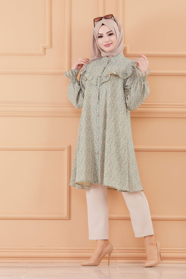 Düz Orta Kadın Yeşil TUNIK PANTOLON - 20551 YEŞİL