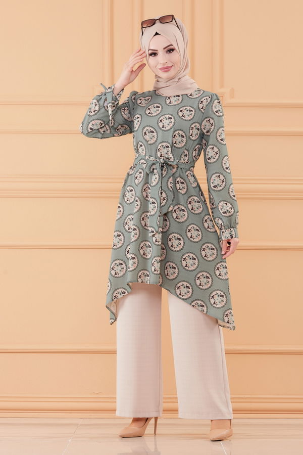 Düz Orta Kadın Yeşil TUNIK PANTOLON - 20552 YEŞİL