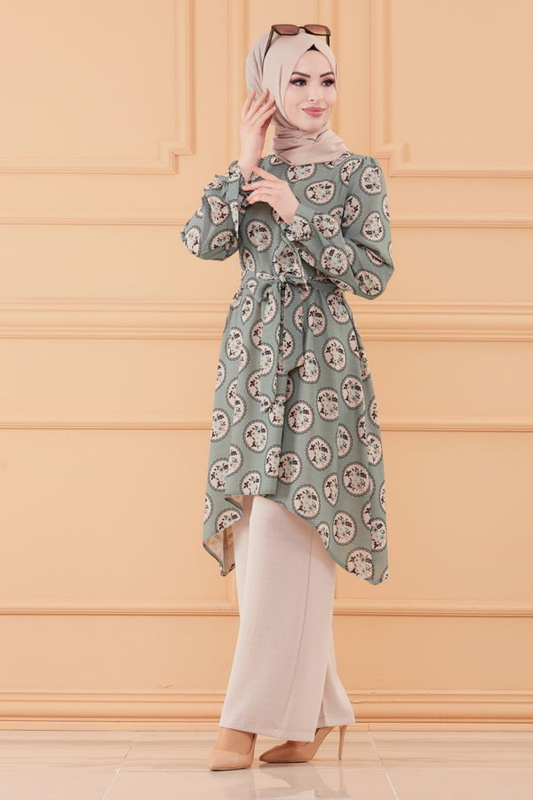 Düz Orta Kadın Yeşil TUNIK PANTOLON - 20552 YEŞİL