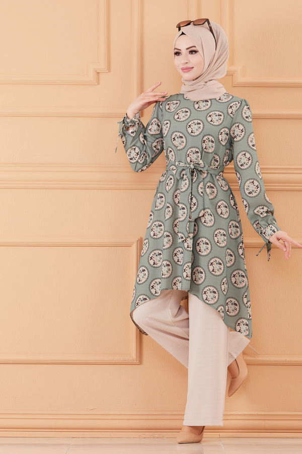 Düz Orta Kadın Yeşil TUNIK PANTOLON - 20552 YEŞİL