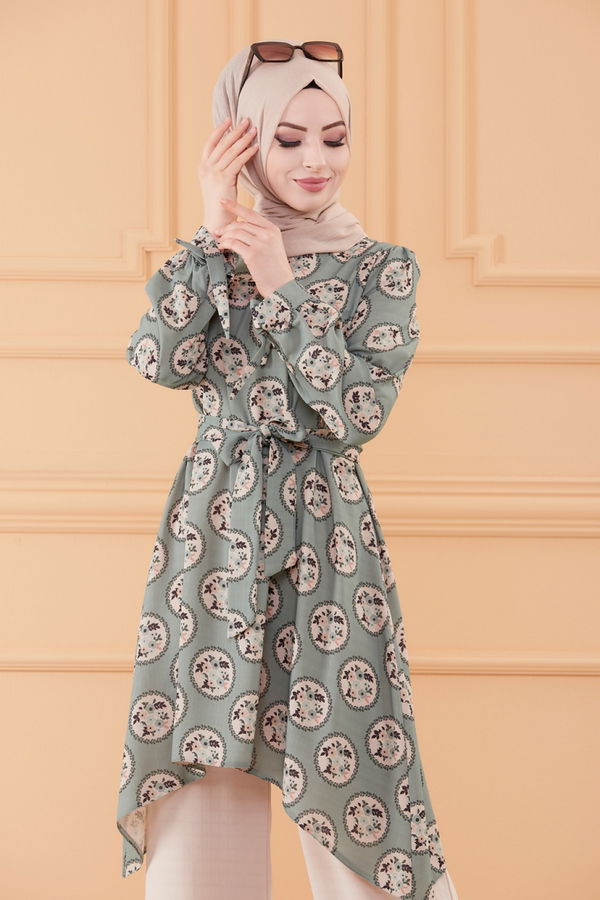 Düz Orta Kadın Yeşil TUNIK PANTOLON - 20552 YEŞİL