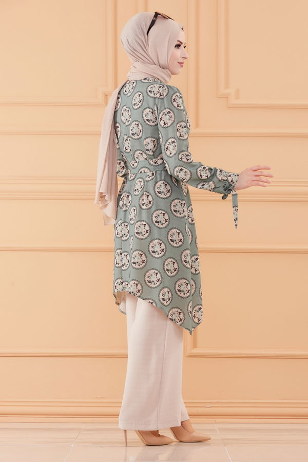 Düz Orta Kadın Yeşil TUNIK PANTOLON - 20552 YEŞİL