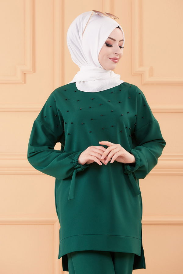 Düz Orta Kadın Yeşil TUNIK PANTOLON - 3502