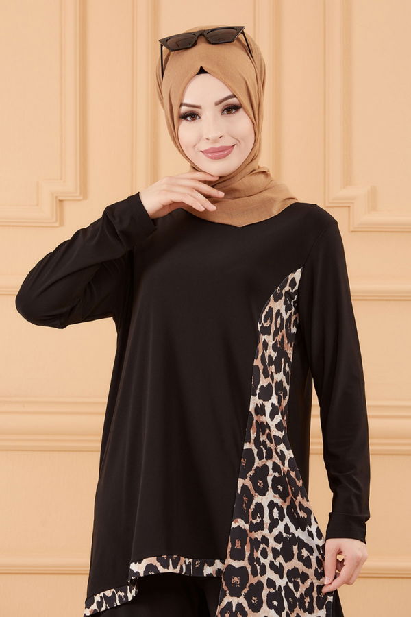 Düz Orta Kadın Kahverengi TUNIK PANTOLON - 20584 KAHVERENGİ