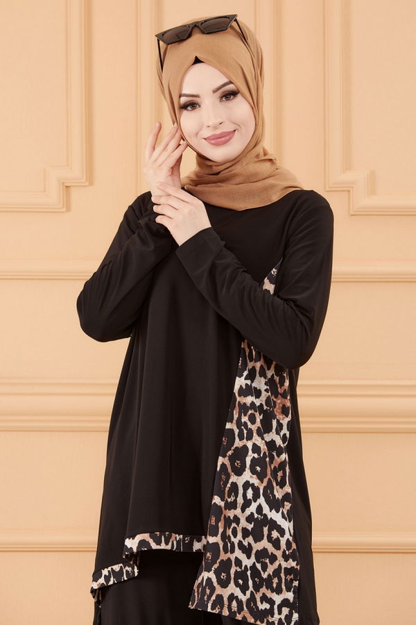 Düz Orta Kadın Kahverengi TUNIK PANTOLON - 20584 KAHVERENGİ