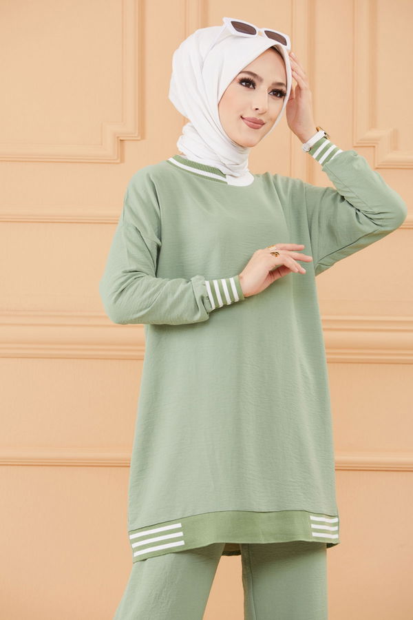 Düz Orta Kadın Yeşil TUNIK PANTOLON - 20634