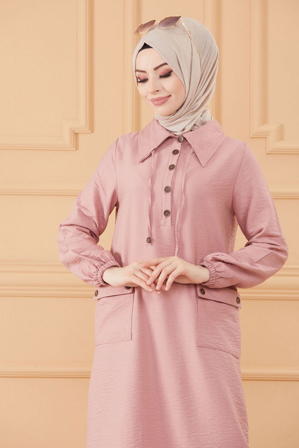 Düz Orta Kadın Pembe TUNIK PANTOLON - 20632