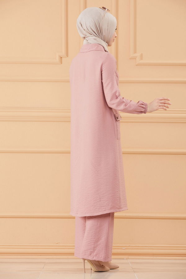 Düz Orta Kadın Pembe TUNIK PANTOLON - 20632
